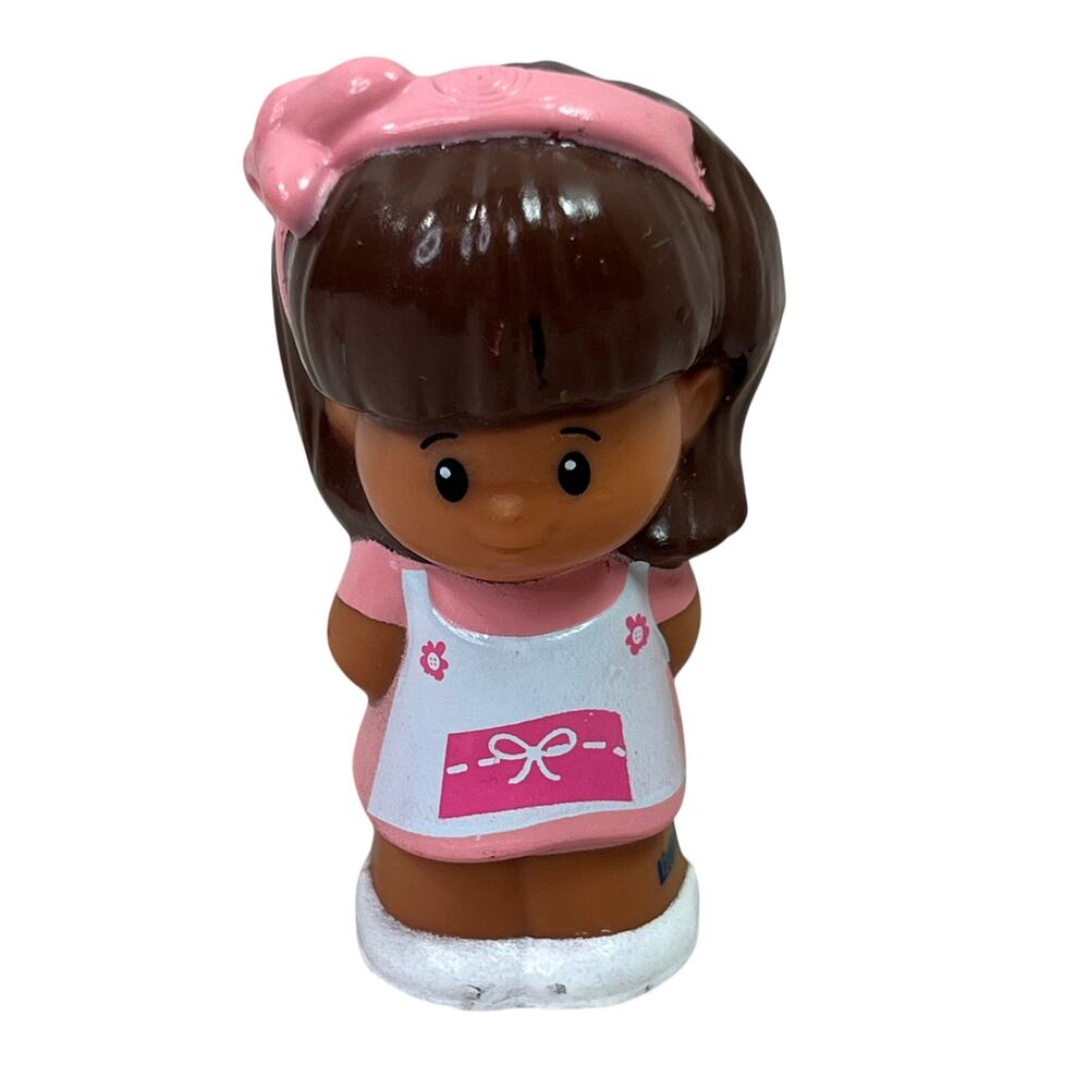 Fisher Price Little People Mia Pink Headband White Apron Bow Figure